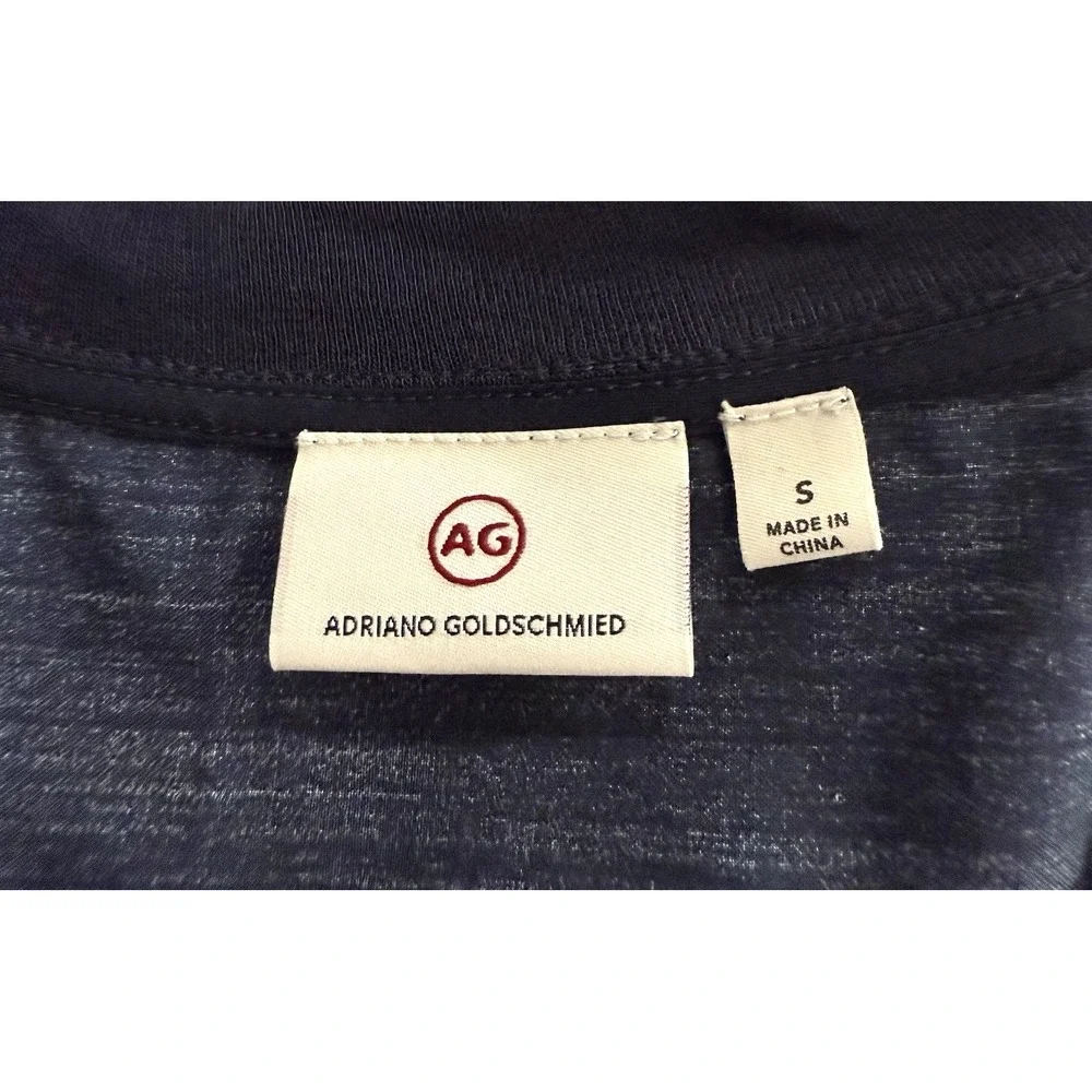 AG Adriano Goldschmied Tank Top Womens S Silk Cotton Blue Stripe Sleeveless